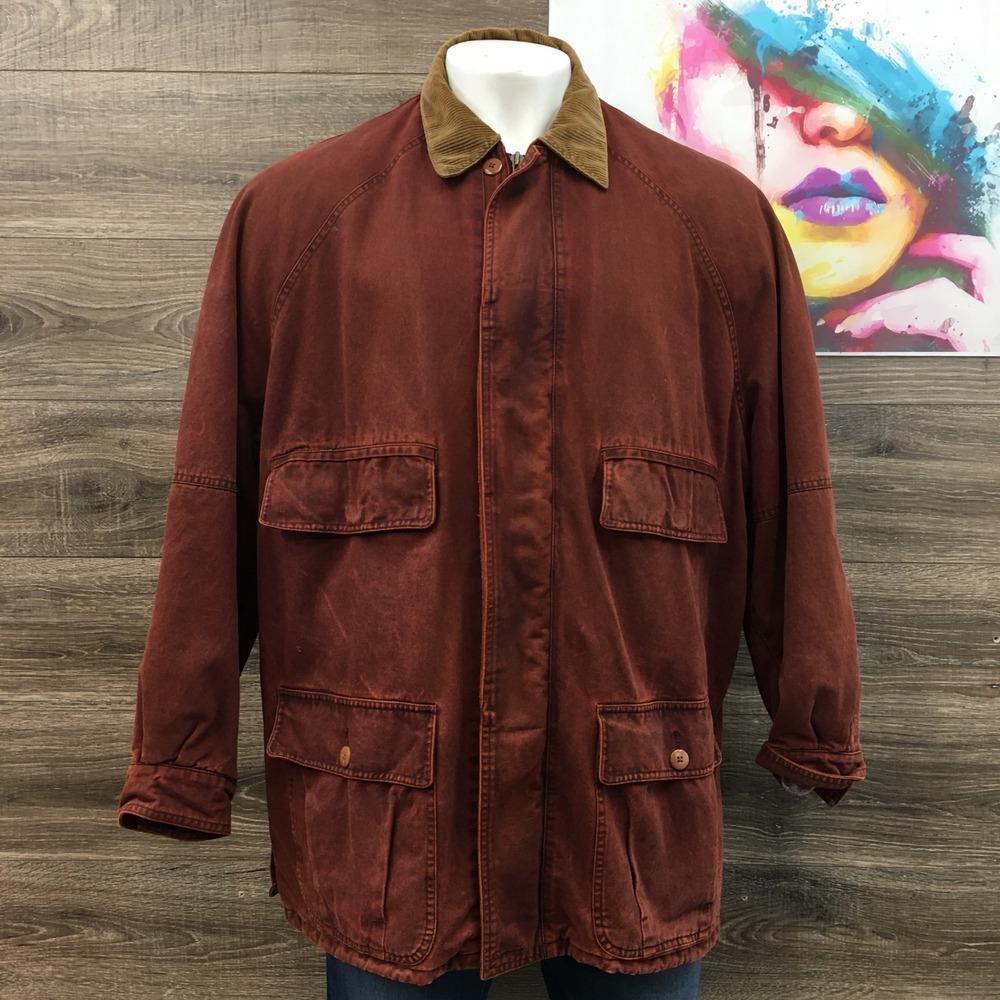 Vintage Evergreen Outerwear Mens Chore Coat Size XL Corduroy Collar Field Jacket